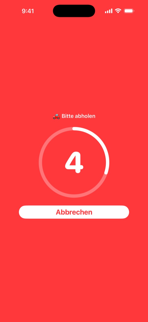 Countdown – Kurzer Countdown, jederzeit abbrechbar