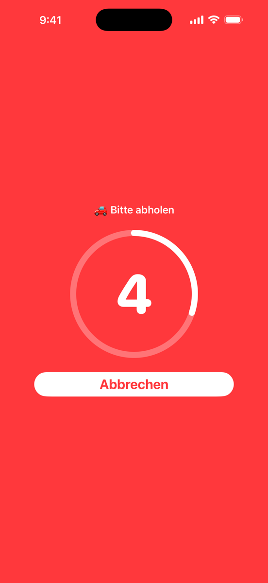 5-Sekunden-Countdown mit Abbrechen