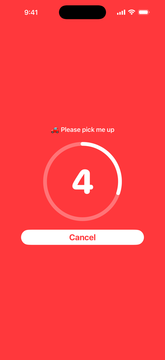 5-second countdown with cancel