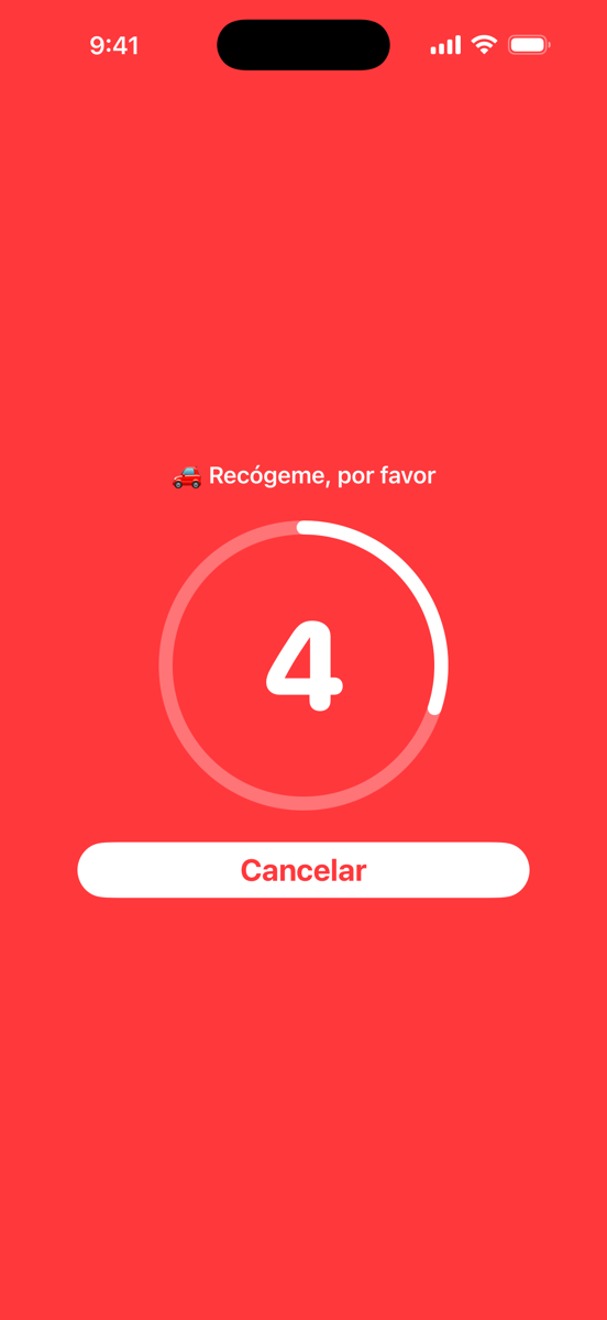 Cuenta atrás de 5 segundos con cancelar