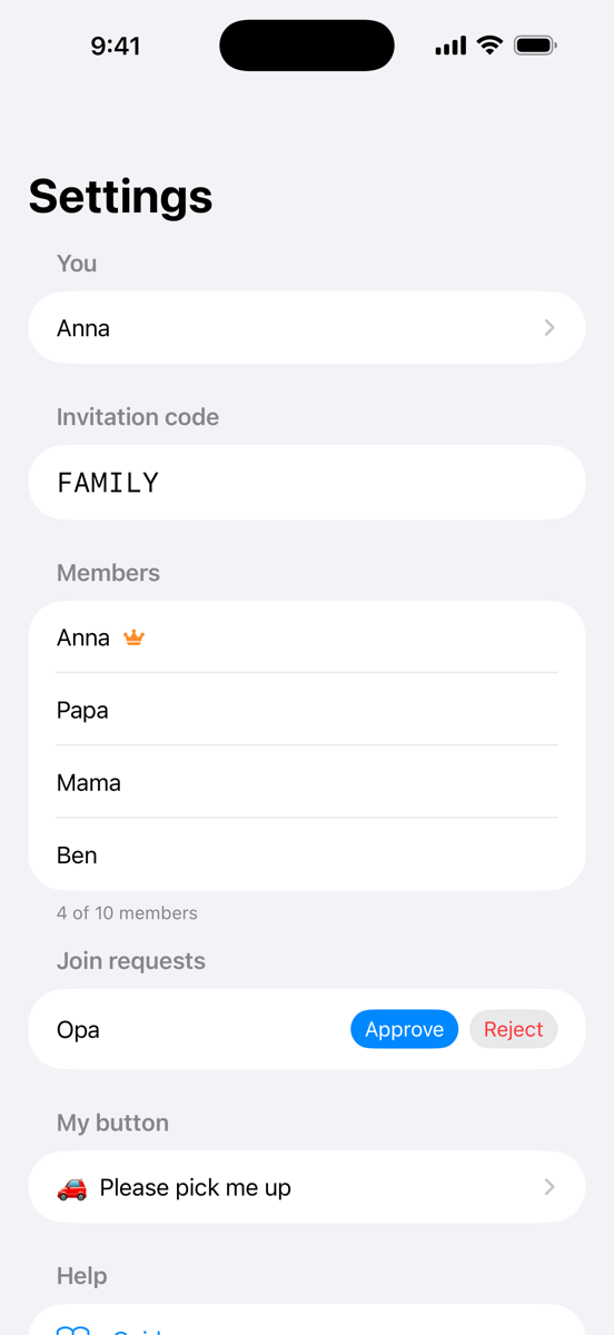 Settings: members and approving join requests