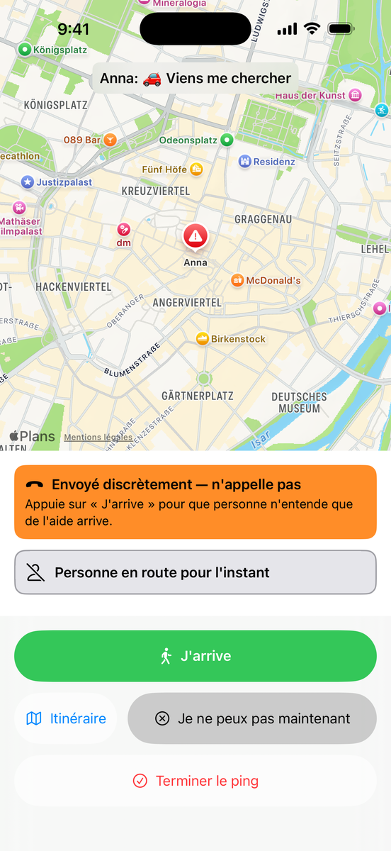 Un ping envoyé discrètement – la famille le voit sans que personne n’entende quoi que ce soit